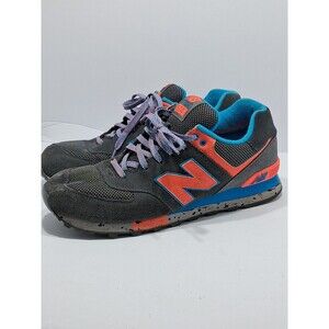 New Balance 574 Mens Size 11 D Grey/Blue/Coral Suede Classic Sneakers ML574DGB